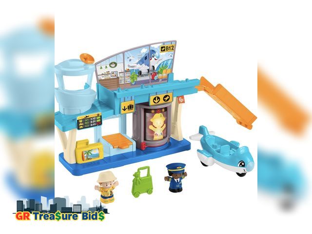 Lot 111-512348 - Fisher-Price Little People Toddler Toy Everyday Adventures Airport Playset with Airplane for Prescho...