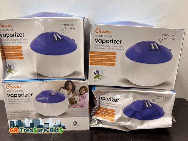 Lot 111-39903 - Lot of 4 Crane Warm Steam Vaporizers – Mixed Box Condition