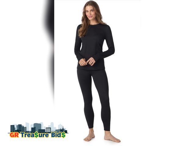 Lot 111-50109 - New Cuddl Duds Womens Heavyweight Cold Weather Fleece Lined Thermal Set – Long Sleeve Top &amp; Legg...