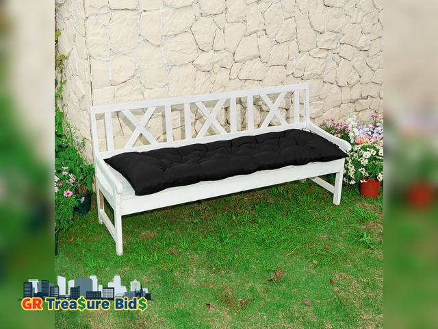 Lot 111-8882 - Yeerswag 59" x 20" Black Outdoor Bench Cushion, Anti-fading, Water-Resistant, Non-Slip
