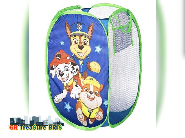 Lot 111-97562 - New Nickelodeon Paw Patrol Chase, Rubble and Marshall Pop Up Hamper with Durable Carry Handles, 21''...