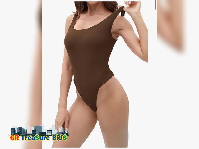 Lot 111-28574 - New Bodysuit for Women Square Neck Sleeveless Thong Backless Going Out Bodysuit Women Tank Tops SUN ...