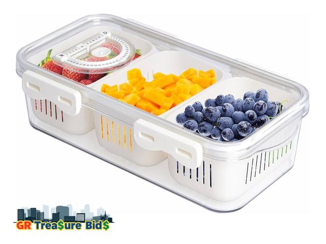 Lot 111-46153 - MANO Divided Snackle Box Charcuterie Container with 3 Compartment Sectioned Serving Tray for Cheese ...