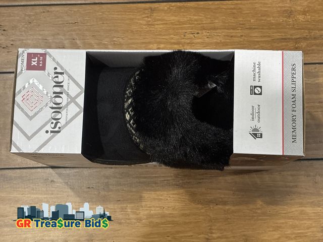 Lot 111-4342 - 1 New Faux Fur Slippers For Women Warm Plush Slip On House Shoes Cozy Non Slip Sole Indoor Outdoor C...