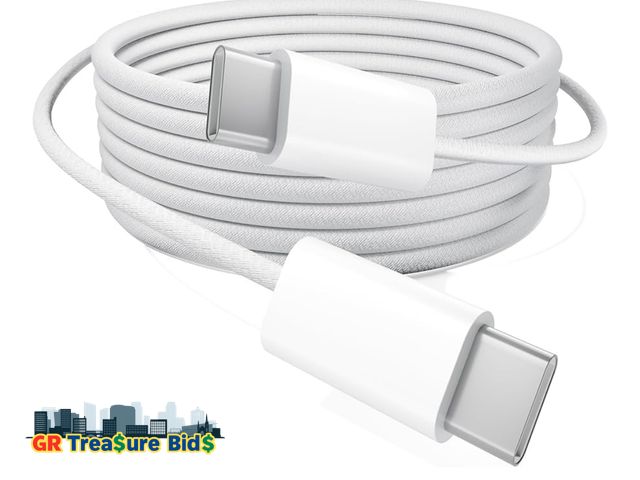 Lot 111-24913 - Lot of 3 USB C to USB C Cable, 60W Fast Type-C to C Charger, 6ft Nylon USB C Charger Cord Compatible...