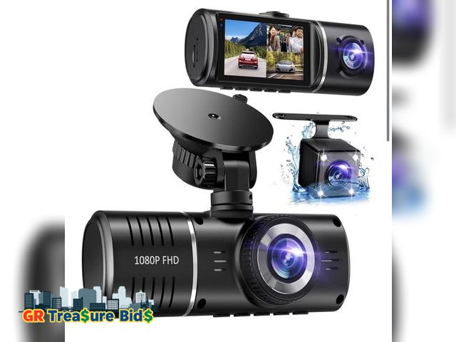 Lot 111-72662 - Dash Cam Front and Rear, 1080P Dash Camera for Cars, 3 Channel Car Camera Front Rear and Inside with...