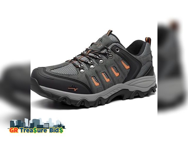 Lot 111-50245 - 1 New Men's Waterproof Hiking Shoes Leather Low-Top Hiking Shoes for Outdoor Trailing Trekking Campi...