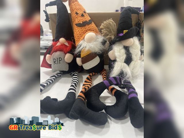 Lot 111-89907 - New 3 pcs Gnomes Alipher Halloween Witch Gnome Plush Halloween Gnome Creative Faceless Doll Handmade...