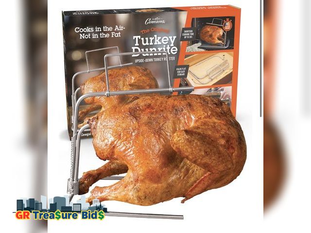 Lot 111-9763 - Camerons Original Turkey DunRite- Patented Upside-Down Stainless Steel Turkey Roaster- Cooks in the ...