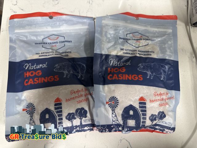 Lot 111-426616 - Lot of 2 Natural Hog Casings for Sausage 32-38mm - Edible Casing for Sausage Making