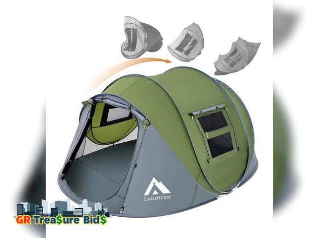 Lot 111-67476 - 4 Person Easy Pop Up Tent
Waterproof, Automatic Setup, 2 Doors, Instant Family, for Camping, Hiking,...