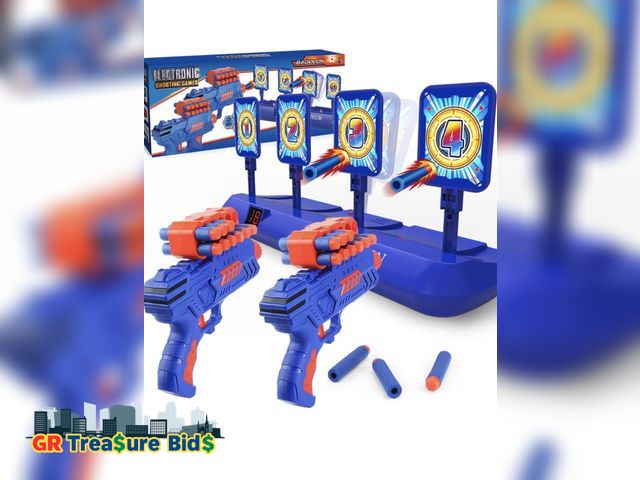 Lot 111-52445 - BAODLON Digital Shooting Targets with Foam Dart Toy Gun, Electronic Scoring Auto Reset 4 Targets, Sh...