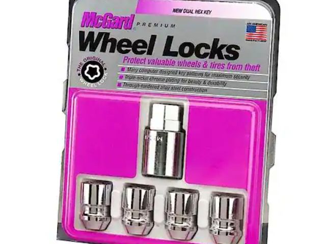 Lot 112-0070-23C - Lot of 4. McGard Chrome Cone Seat Wheel Lock Set (M12 x 1.5 Thread Size) - Set of 4 Locks. New.
