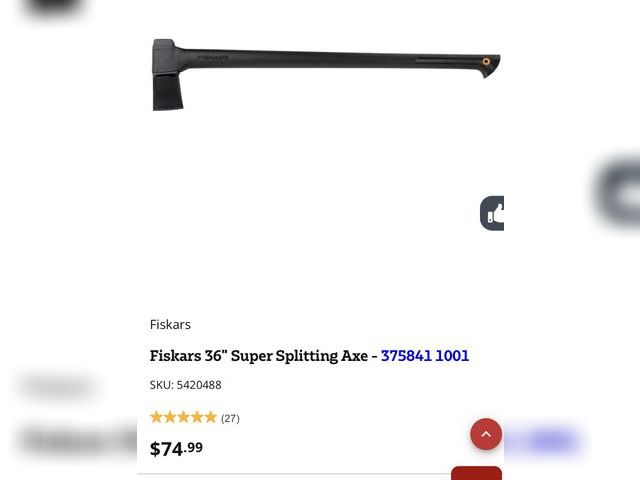 Lot 112-0013-21c - Fiskars 36" Super Splitting Axe