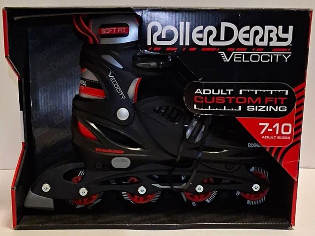Lot 112-0202-23D - Roller Derby Velocity Adult Custom Fit Inline Skates Size 7-10. New.