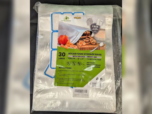 Lot 112-0272-22B - 30 Large Mylar food storage bags. New.