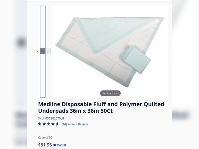 Lot 112-0243-21b - Medline Disposable Fluff and Polymer Quilted Underpads 36in x 36in 50Ct New