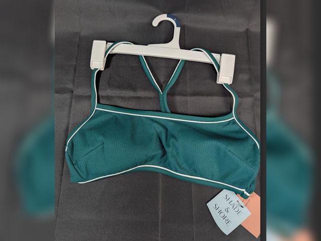 Lot 112-0182-22D - Lot of 3. Shade and Shore mix and match swim wear top. Green. Size L. MSRP $22. New.