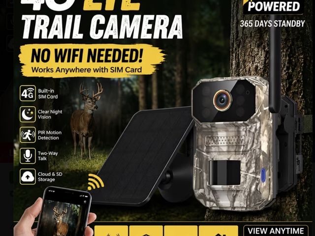 Lot 112-0126-21b - 4g solar trail camera new
