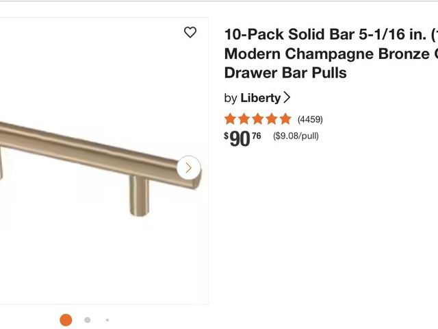 Lot 112-0214-21a - 10 10-Pack Solid Bar 5-1/16 in. (128 mm) Modern Champagne Bronze Cabinet Drawer Bar Pulls