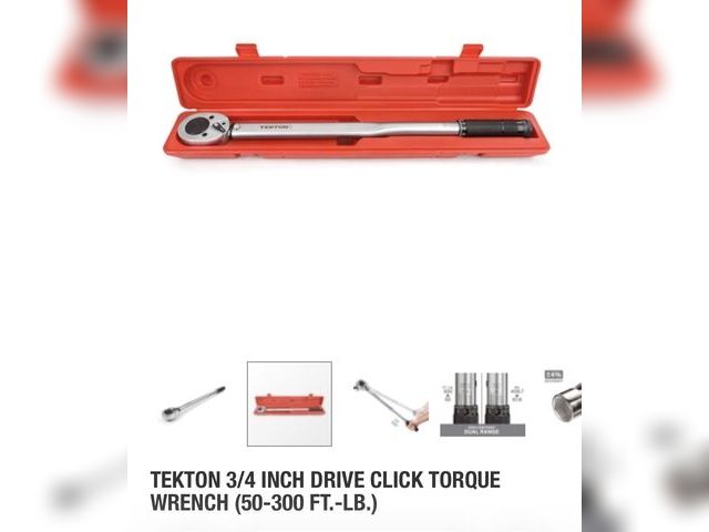 Lot 112-0014-21C - Tekton torque wrench. 3/4 drive 50-300 lbs. new