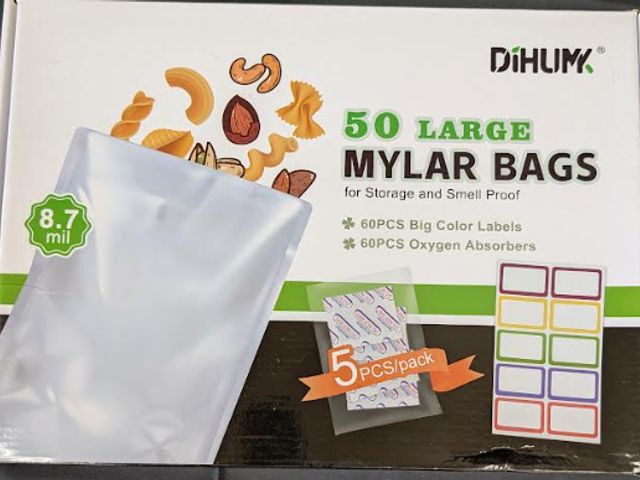 Lot 112-0274-22B - New 50 large Mylar bags for storage and smell proof. New.