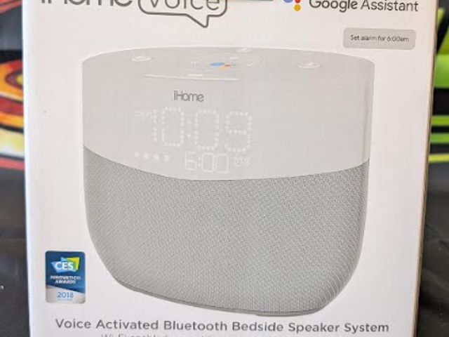 Lot 112-0254-22B - Gently used Google voice activated bluetooth bedside speaker system Google Assistant. Voice activate...