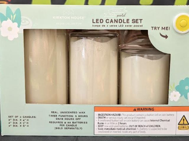 Lot 112-0217-22A - Kirkton House Pastel LED candle set. New.