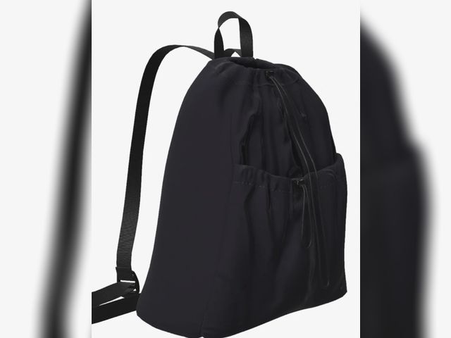 Lot 112-0221-22A - Lot of 2. All in motion black drawstring backpack. New.