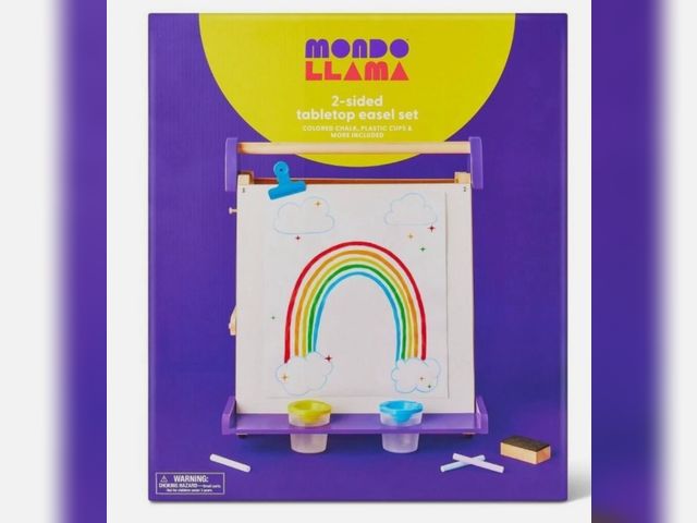 Lot 112-0077-23C - New Mondo Llama 2 sided tabletop easel set. New.