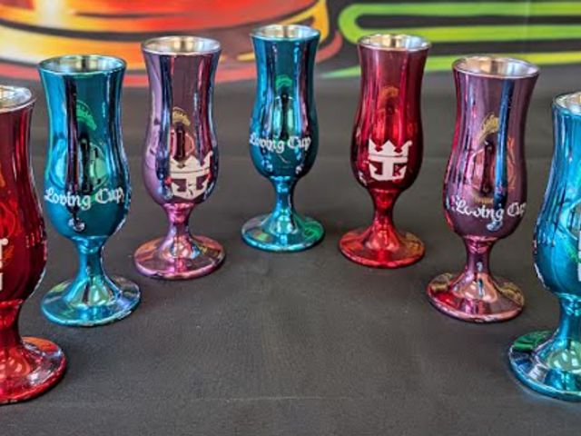 Lot 112-0506-23A - lot of 7 Royal Caribean loving cups as pictured.