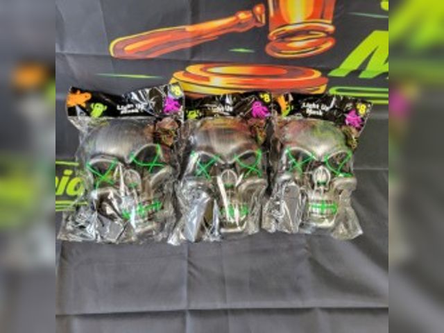 Lot 112-0532-23B-1 - Lot of 3. Light up Halloween mask. New.