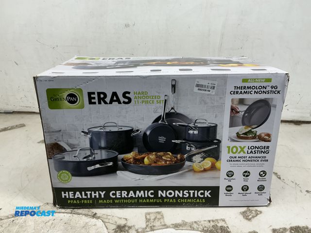 Lot 2-99166 - Green Pan ERAS hard anodized 11-piece healthy ceramic nonstick cooking set