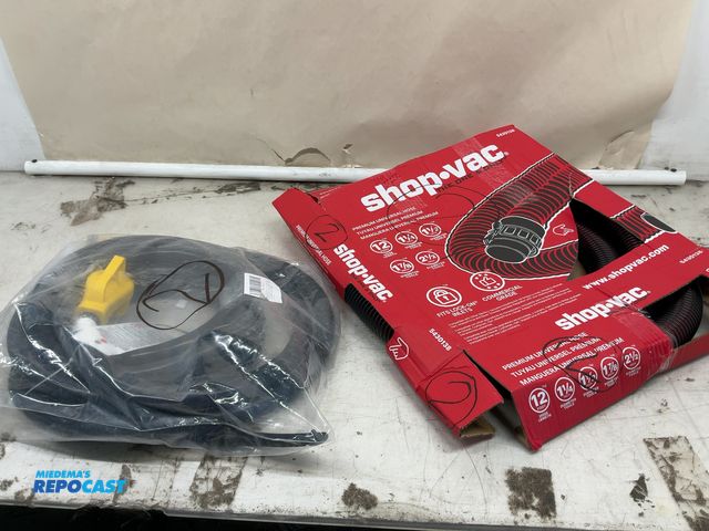 Lot 2-96115 - 50 amp generator extension cord 20 ft and a shop vac premium universal hose