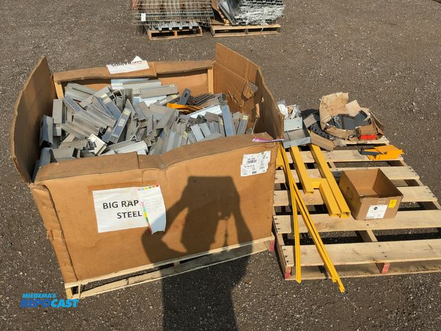 Lot 2-20602 - Box of Aluminum End Caps for Carton Flow Rollers, 10-3/8" wide, comes with assorted metal brackets a...