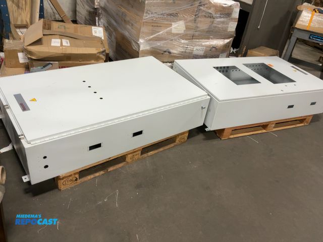 Lot 2-67410 - lot of (2) large Hoffman electrical enclosures. 60" tall x 36" wide x 12" deep