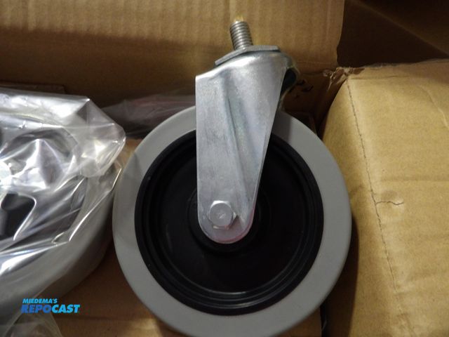 Lot 2-58205 - Lot of (12)ew Swivel Stem Casters 5" wheel Dia, 14in wheel width, Polyurethane, 1" Stem Length, Zinc...