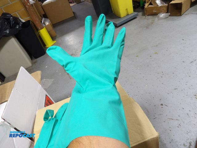 Lot 2-51016 - lot of 144 pairs of alpha-tec chemical resistant gloves, 11mil thick, high dexterity, #60ju11