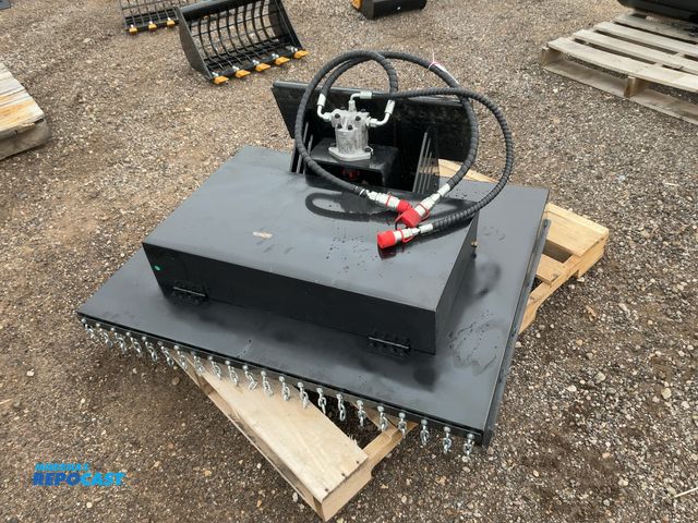 Lot 2-20363 - New SDLANCH 42" Mower Mini Skid Steer Attachment, approx. 42" cut, has three blades, approx. 45" wid...