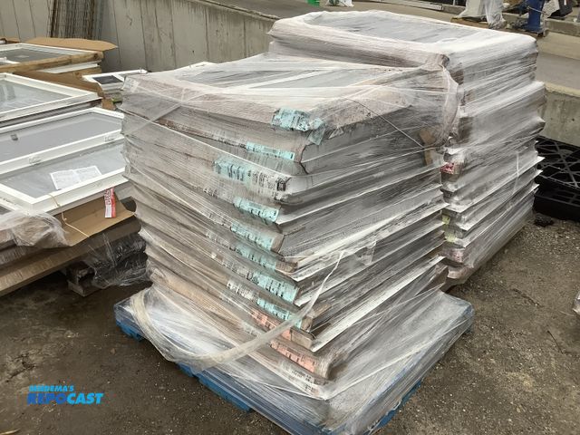 Lot 2-74493 - 11 Atrium white framed glass windows, 37”x34”