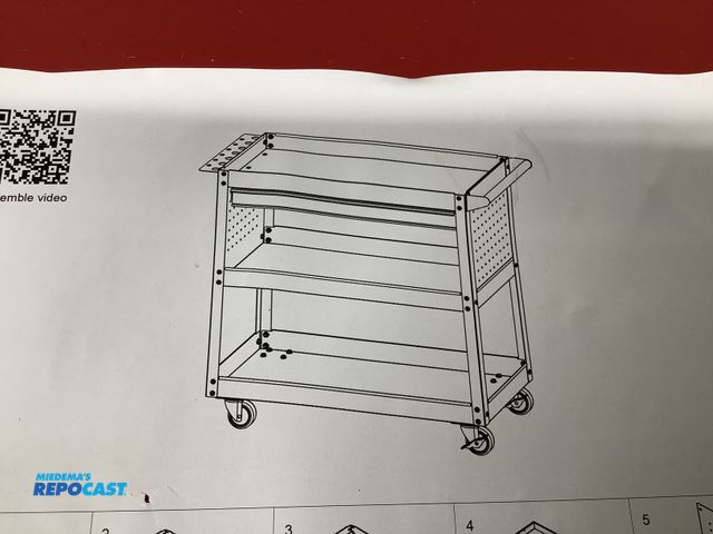 Lot 2-28221 - 3 level storage tool cart.