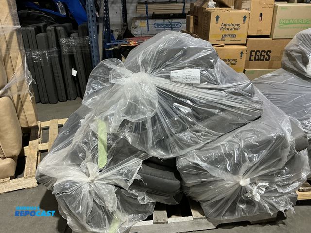 Lot 2-94753 - New Gray Skid lot, cushions, gray, 36” x 15” x 4” and 40” x 23” x 4”