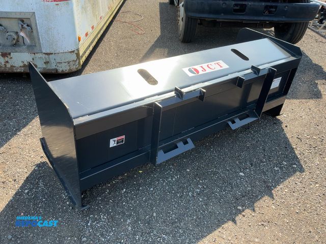 Lot 2-44028 - New JCT 84” Snow Pusher Box Blade Skid Steer Attachment, Universal Quick Attach, Welded on Metal Sho...
