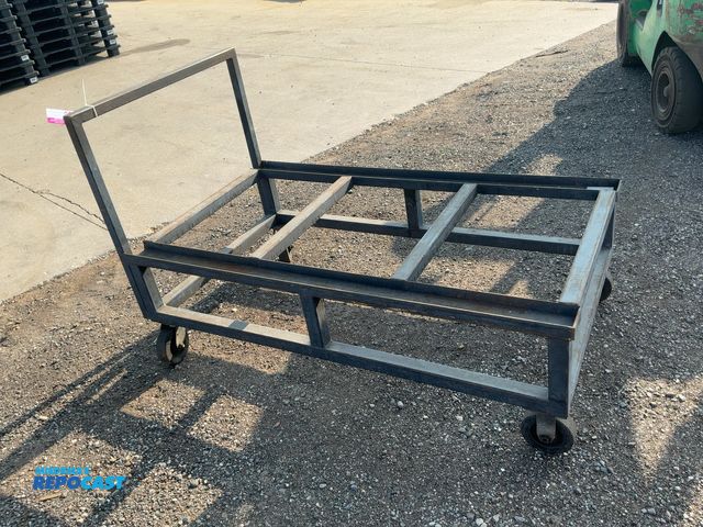 Lot 2-20608 - Metal Cart on Casters, 62"x35-1/2"x19-1/2" tall, push handle is 40" tall