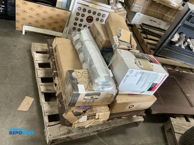 Lot 2-24678 - Skid lot of miscellaneous items including: Panasonic ventilation fan, everbilt thermal expansion tan...