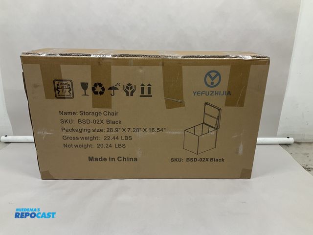 Lot 2-93074 - New Yefuzhijia Black Storage chair, sku#BSD-02X