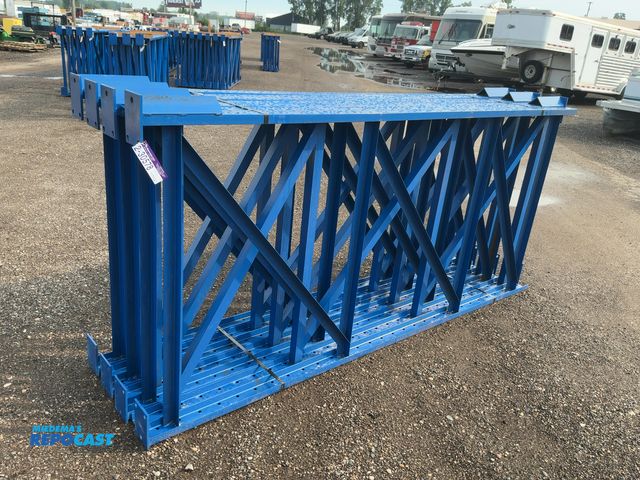 Lot 2-30578 - (7) New Unarco 54"x10' Tall Steel Heavy Duty Structural Pallet Racking Uprights, bolt together style...