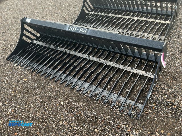 Lot 2-21067 - New Chery Industrial 84” Rock Bucket Skid Steer Attachment, Universal Quick Attach, Approx. 3” Tine ...