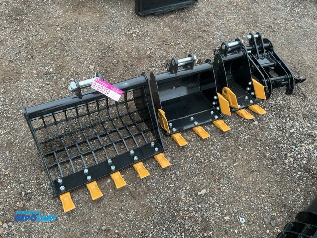 Lot 2-20354 - New 4-Piece Attachment Set for Chinese Mini Excavators, includes 23” Screening Bucket with Teeth, 16...