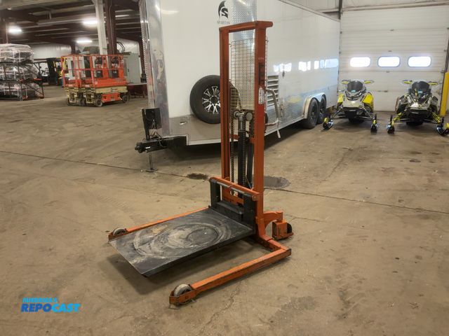 Lot 2-33403 - Jet Pallet Stacker, Manual Pump Hydraulic Lift, Casters for Pushing Around, 78” tall, 42”x28” platfo...